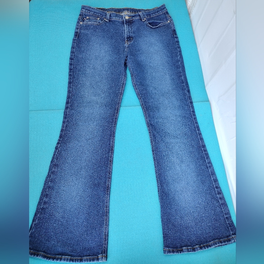 LR Ralph Lauren Womens Low Rise Boot Cut Flare Jeans Y2k Stretch 13 /14